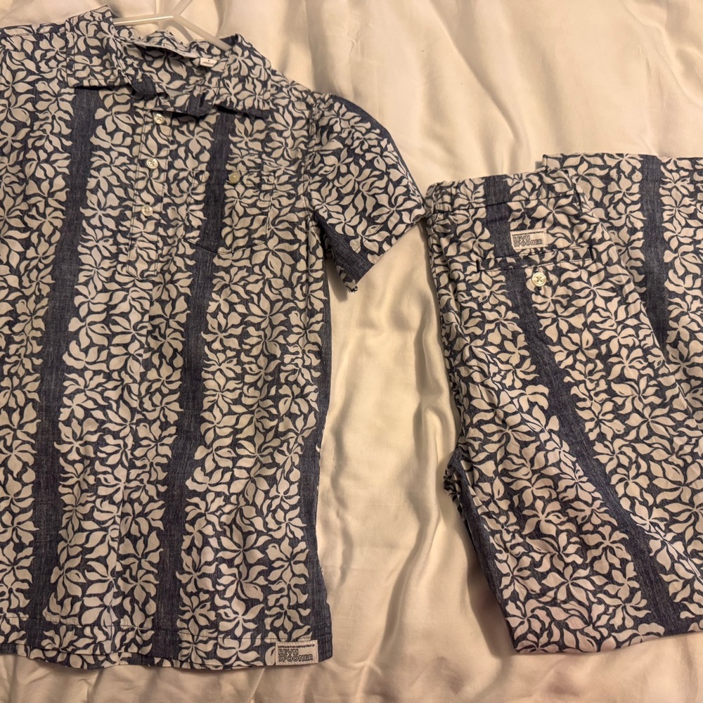 Janie and Jack Blue and White Kids Matching Set